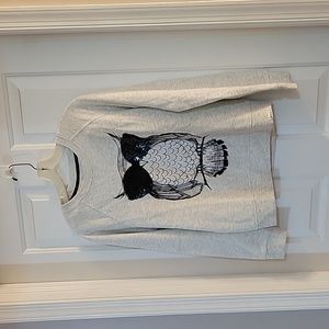 Marc new york grey sequin owl sweat shirt medium